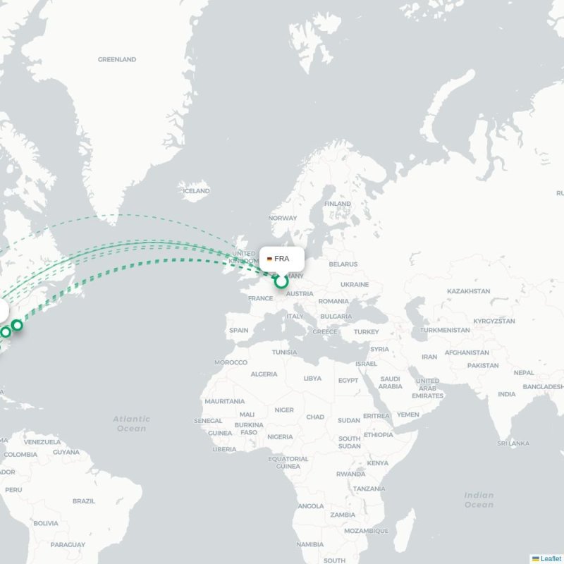 FRA - STL route map