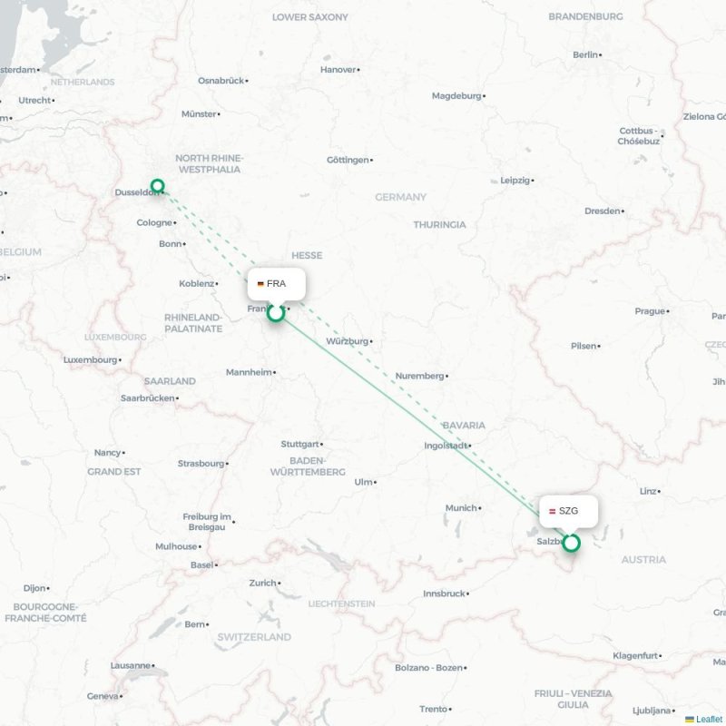 FRA - SZG route map