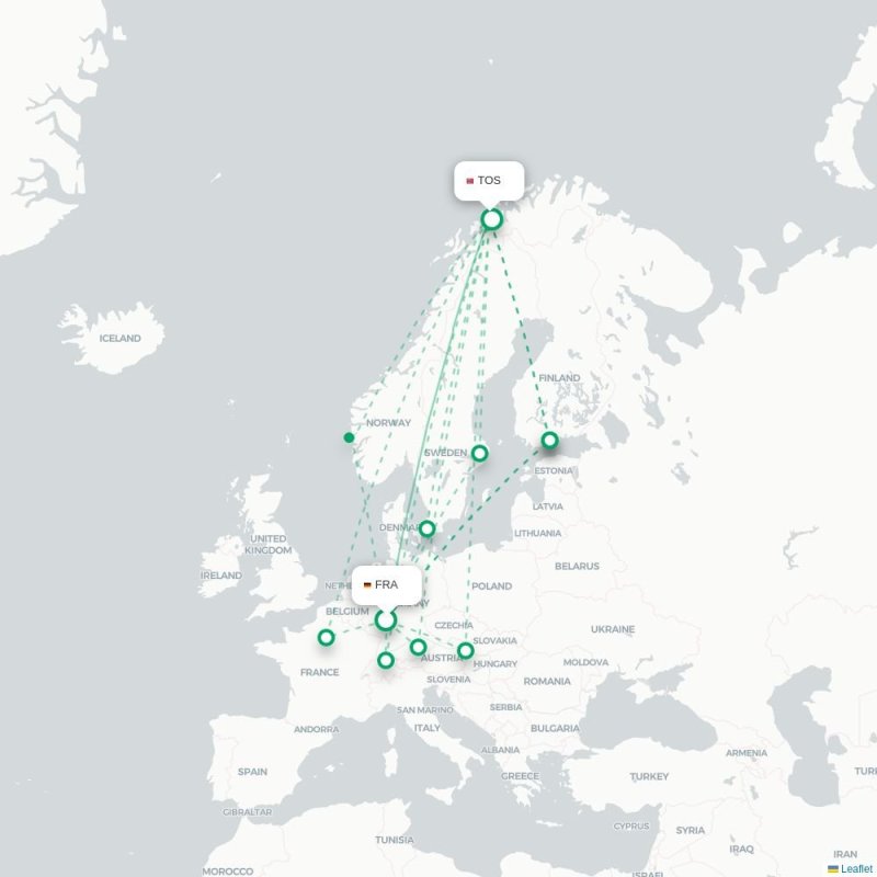 FRA - TOS route map