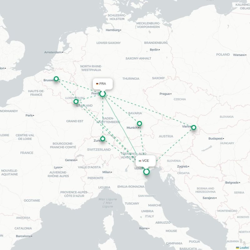 FRA - VCE route map