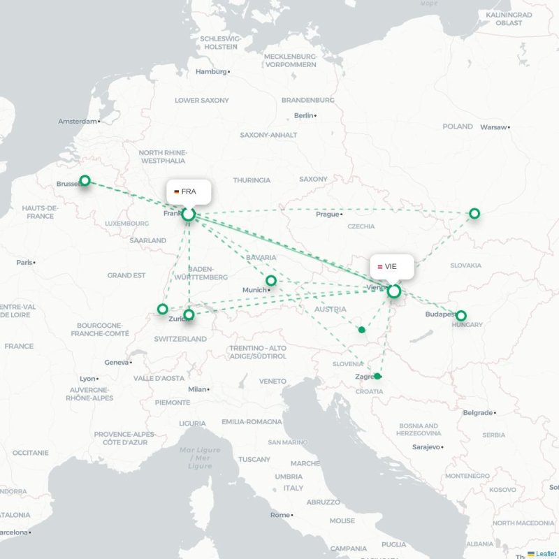 FRA - VIE route map