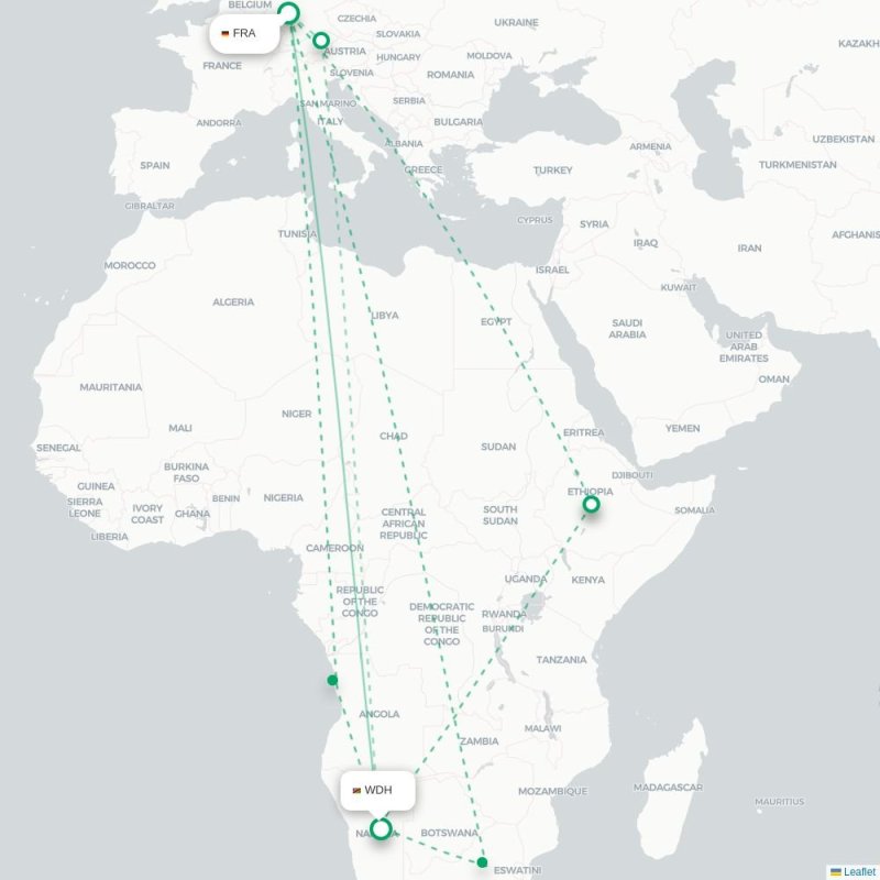FRA - WDH route map