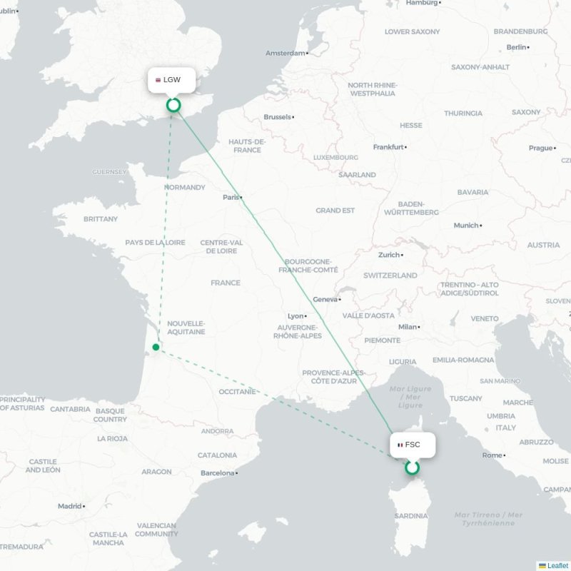 FSC - LGW route map
