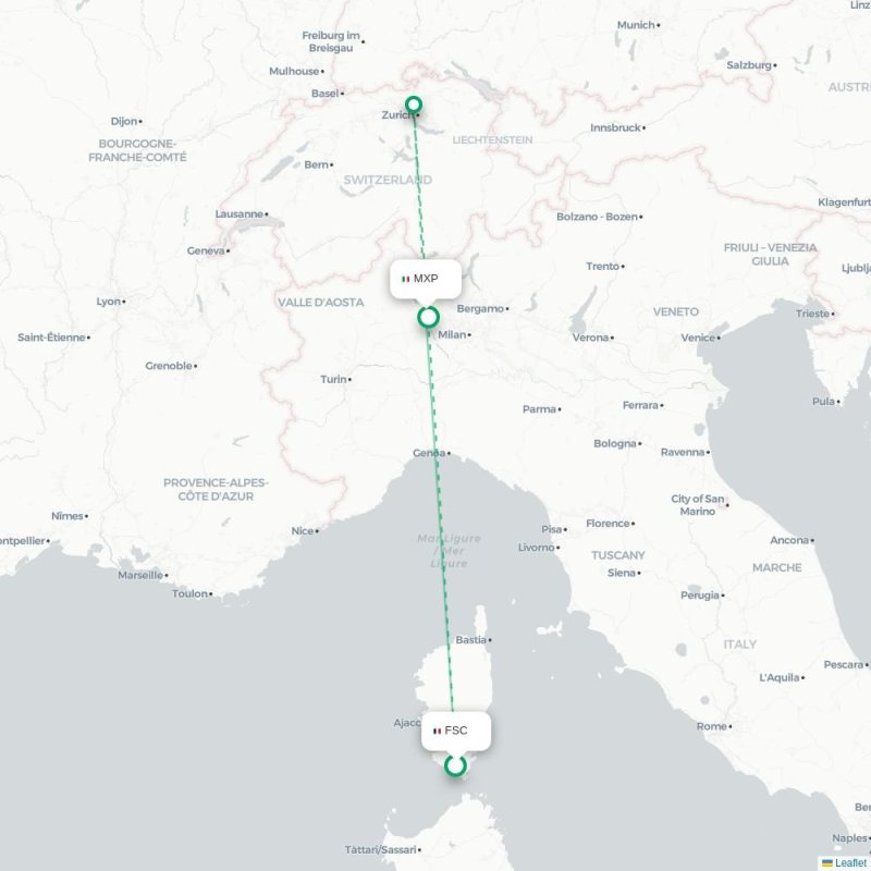 FSC - MXP route map