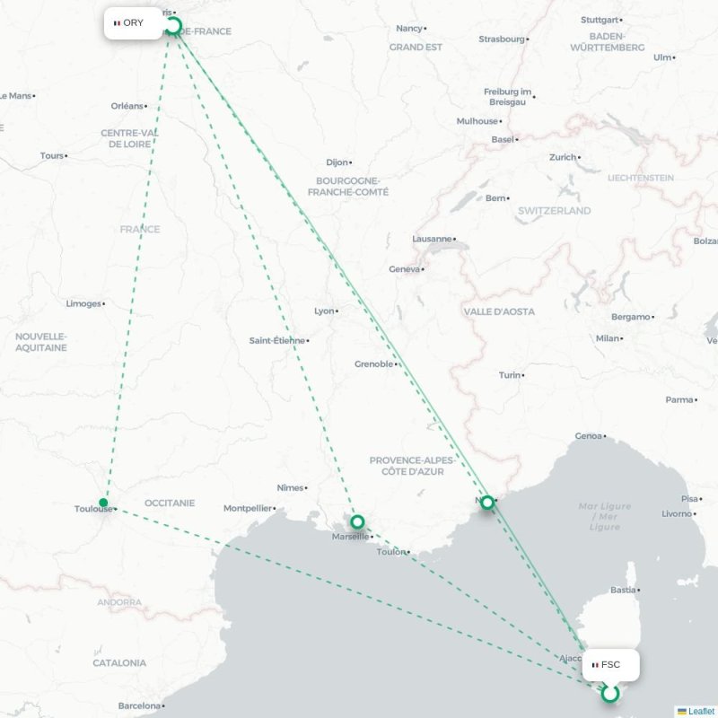 FSC - ORY route map