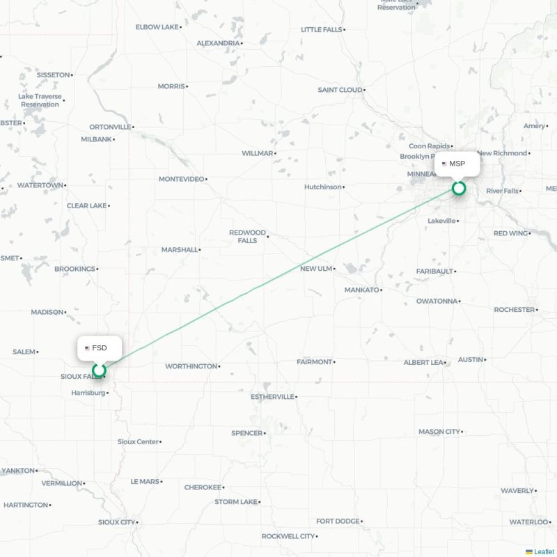 FSD - MSP route map
