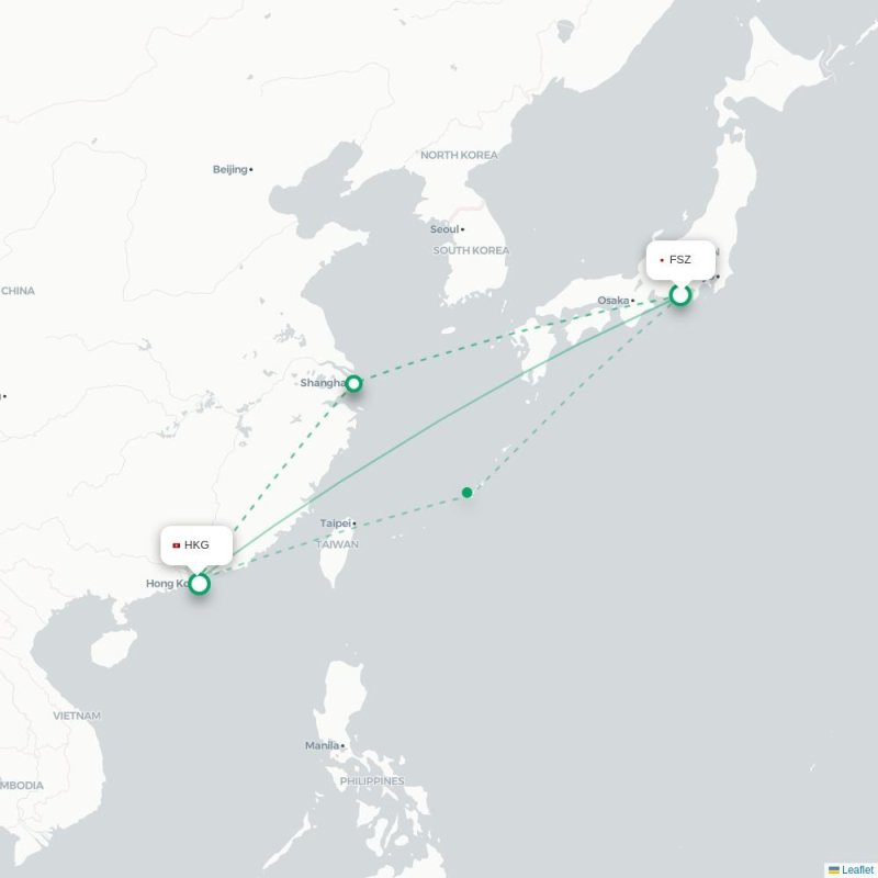 FSZ - HKG route map