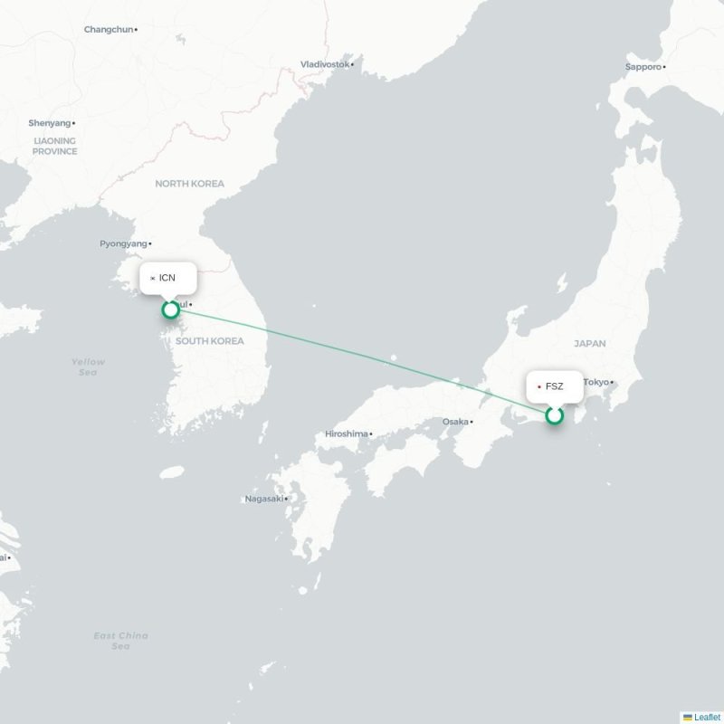 FSZ - ICN route map