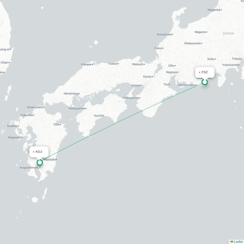 FSZ - KOJ route map