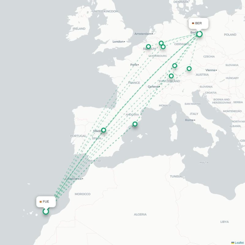 FUE - BER route map