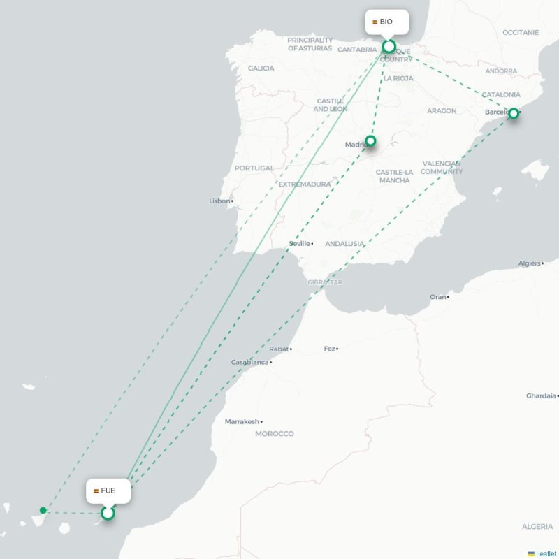 FUE - BIO route map
