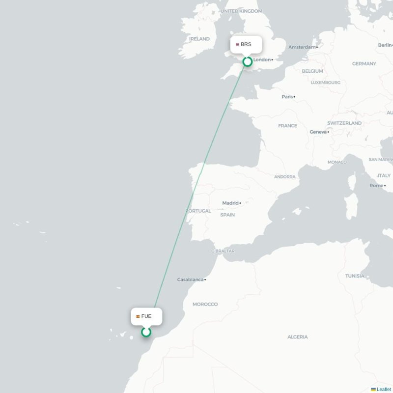 FUE - BRS route map