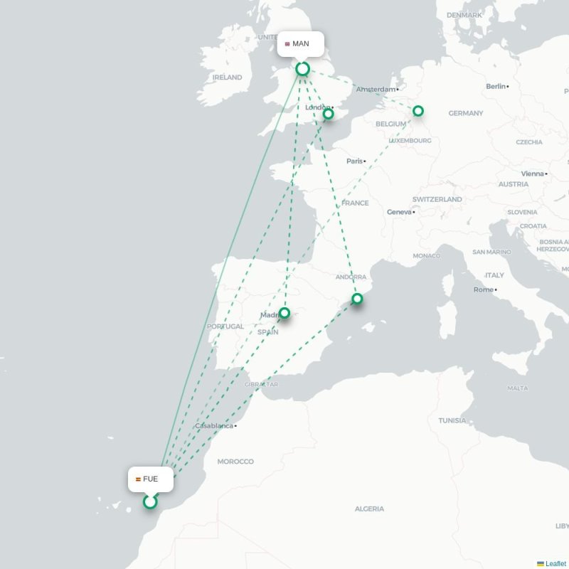 FUE - MAN route map