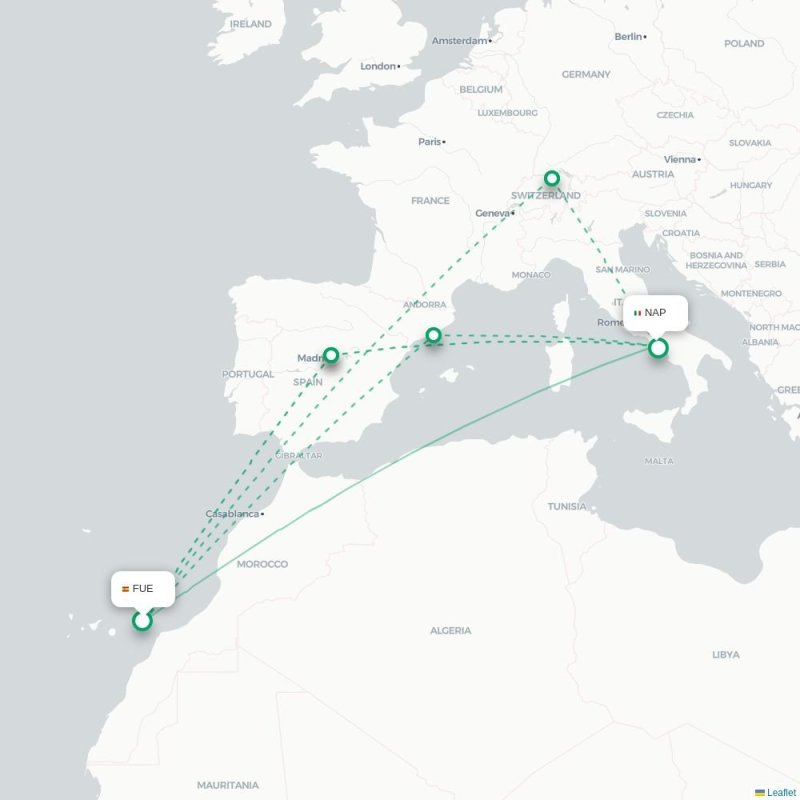 FUE - NAP route map