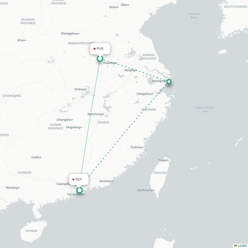 FUG - SZX route map