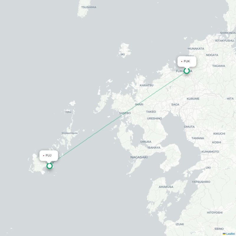 FUK - FUJ route map