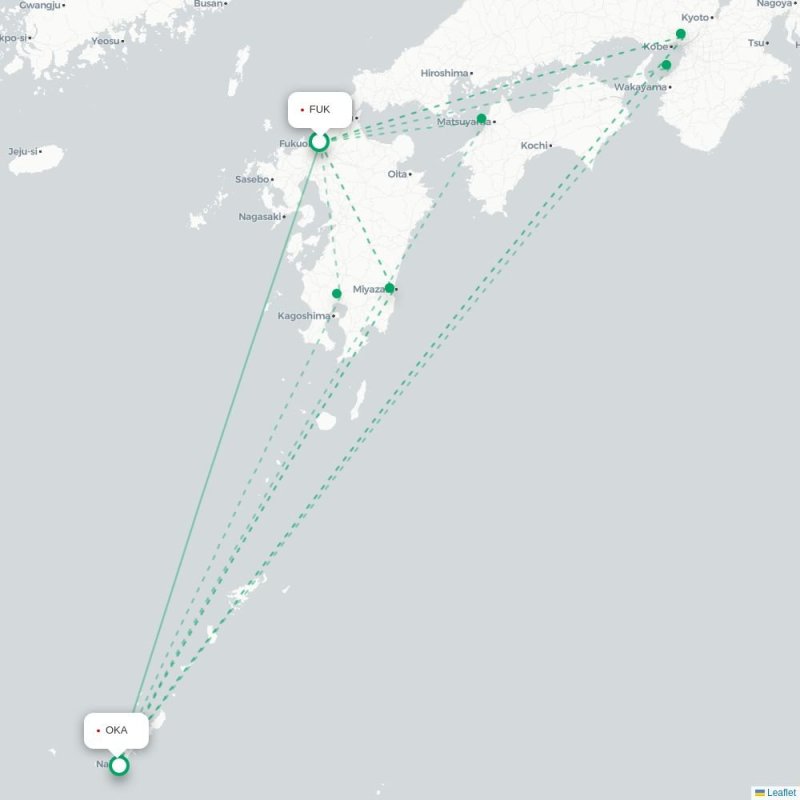 FUK - OKA route map