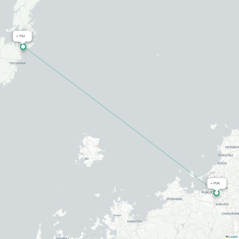 FUK - TSJ route map