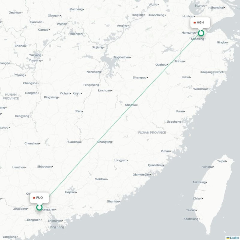 FUO - HGH route map