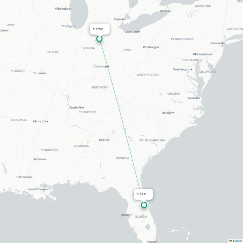 FWA - SFB route map