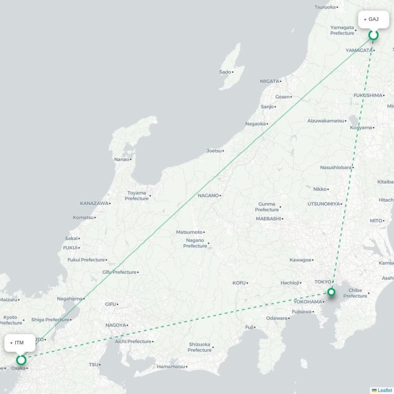 GAJ - ITM route map