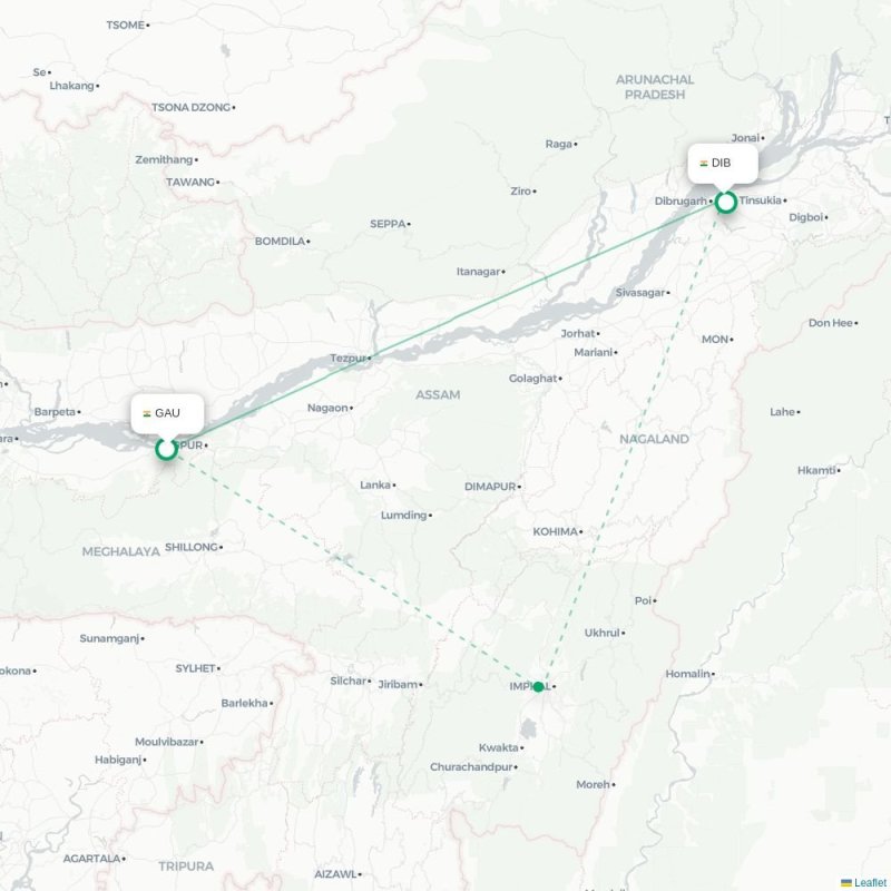 GAU - DIB route map