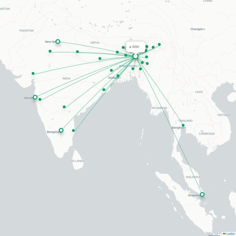 GAU - CCU route map
