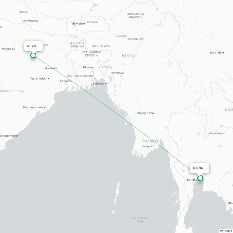 GAY - DMK route map