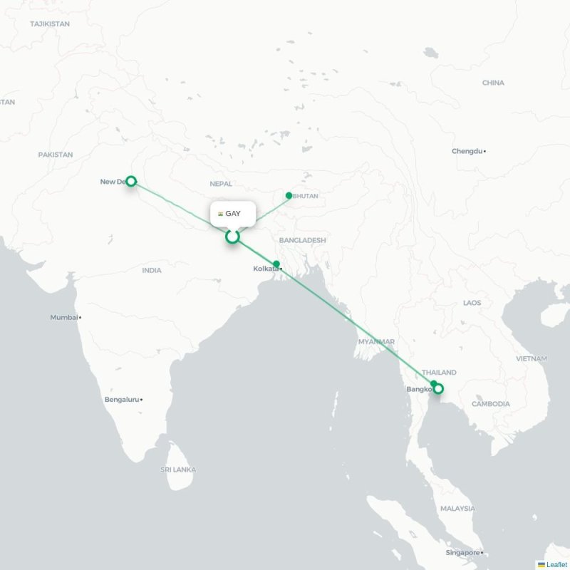 GAY - KTI route map
