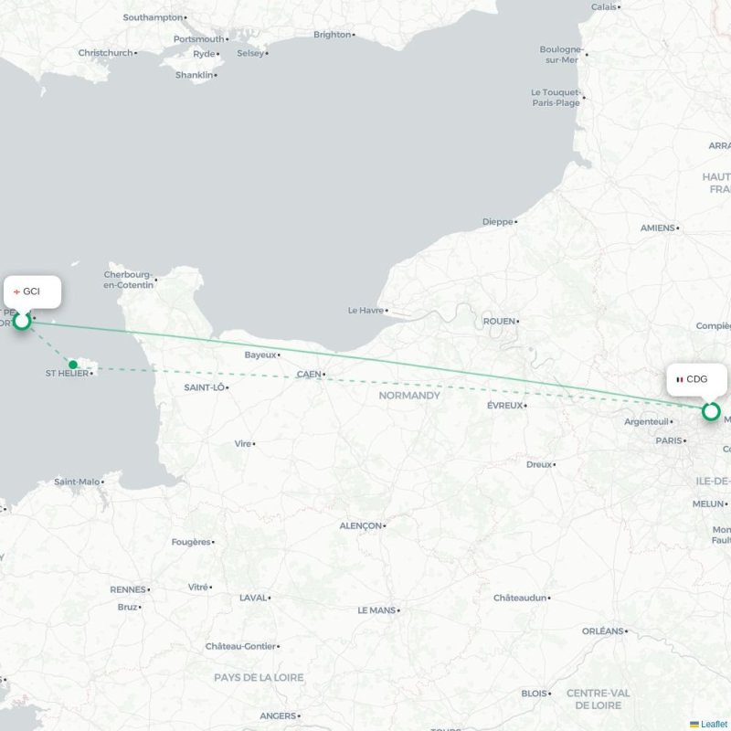 GCI - CDG route map