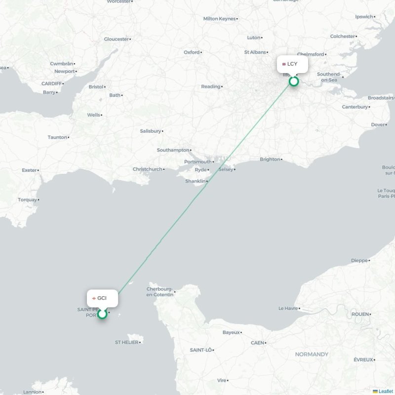 GCI - LCY route map