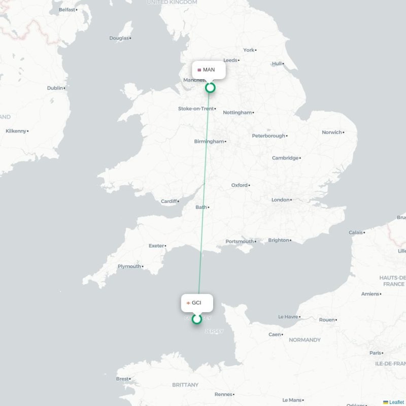 GCI - MAN route map