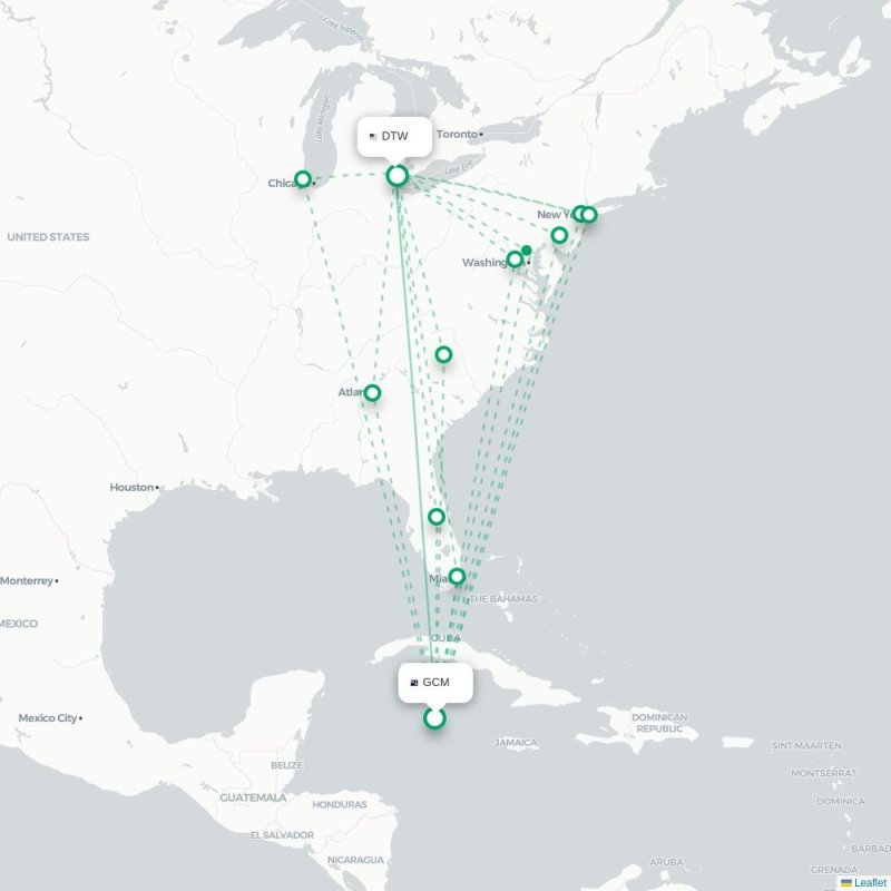 GCM - DTW route map