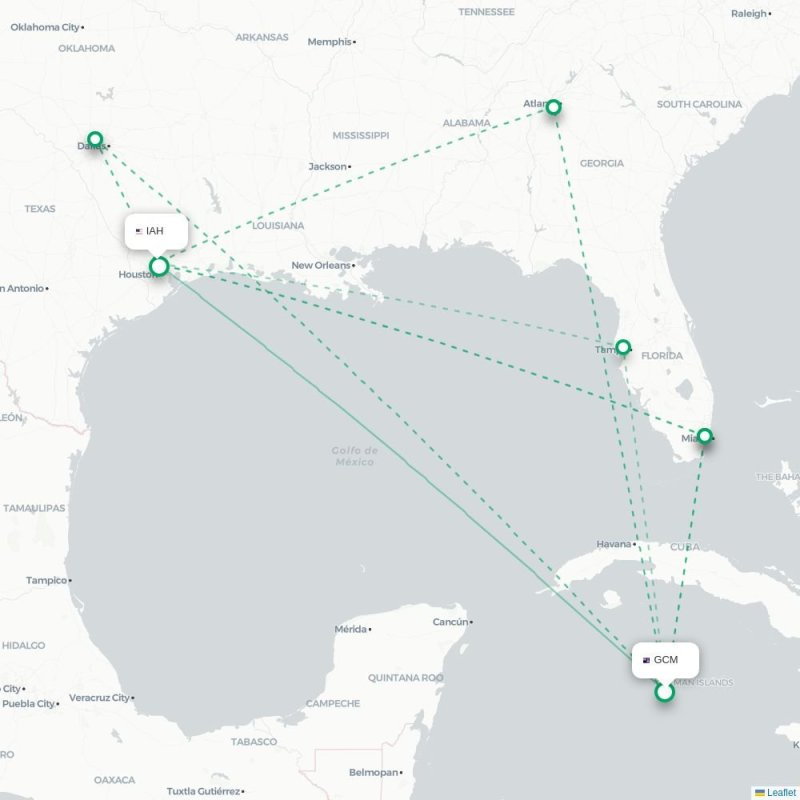 GCM - IAH route map