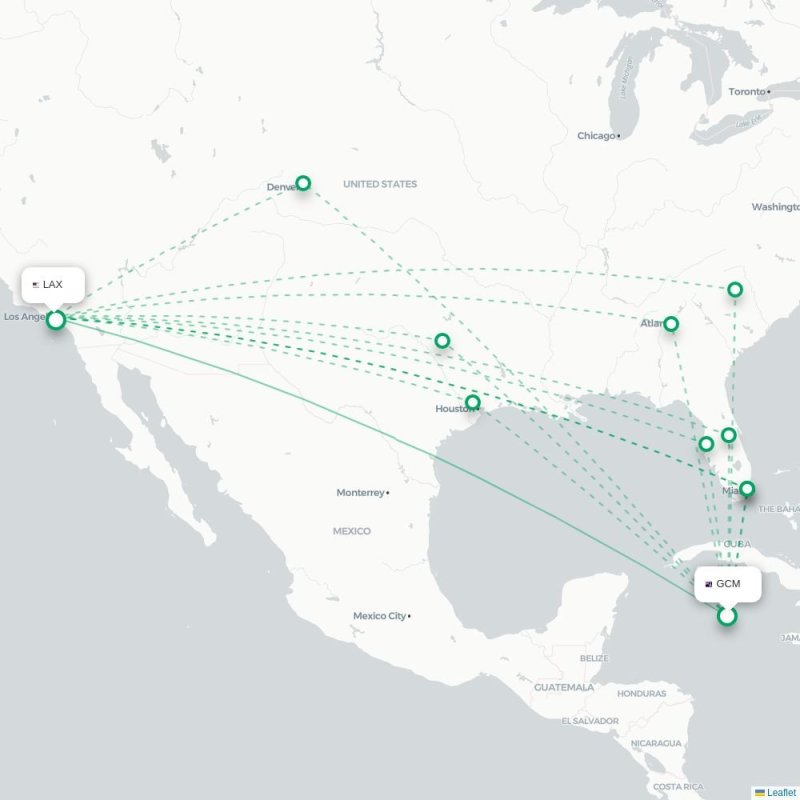 GCM - LAX route map