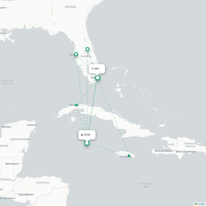 GCM - MIA route map