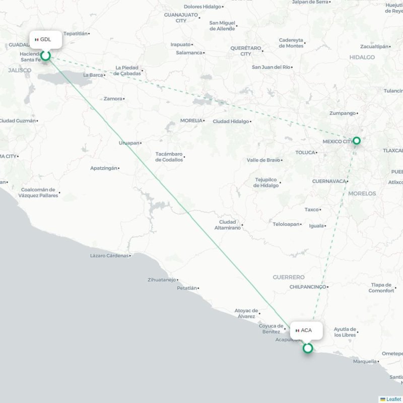 GDL - ACA route map