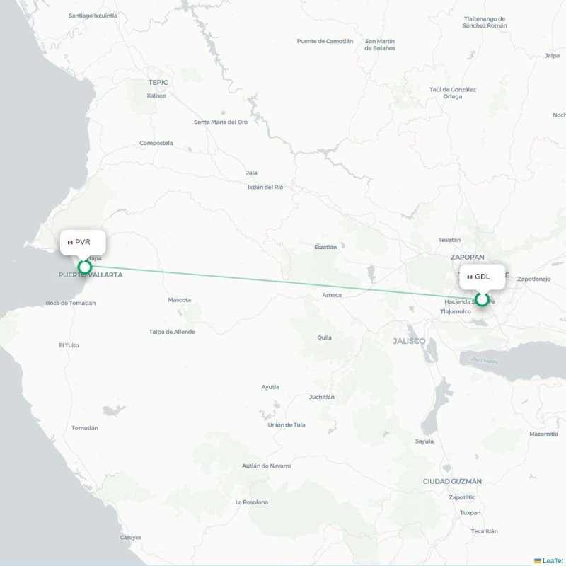 GDL - PVR route map