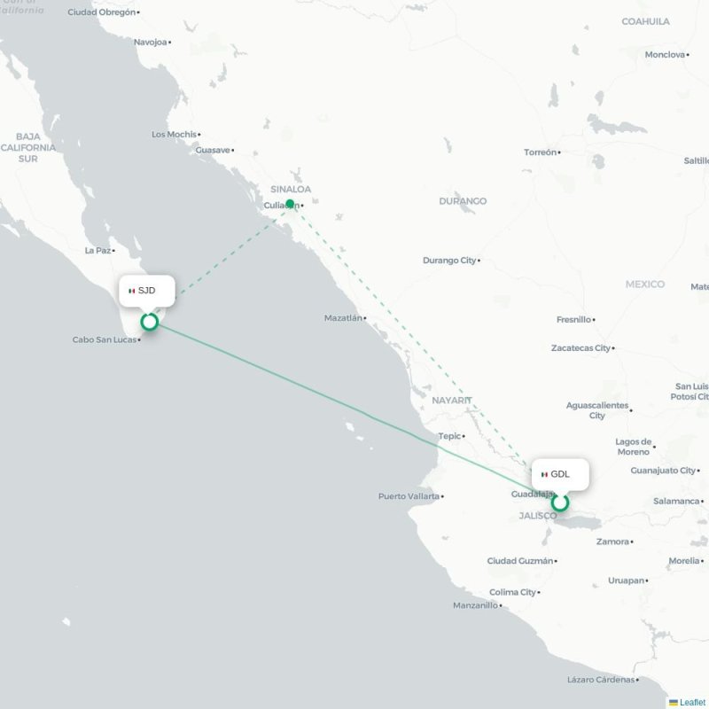 GDL - SJD route map