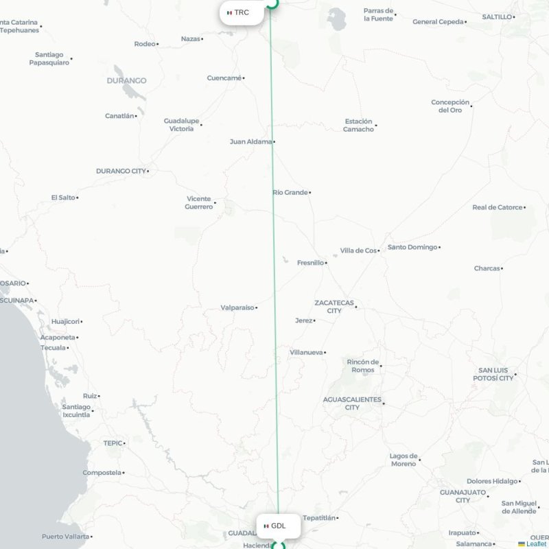 GDL - TRC route map