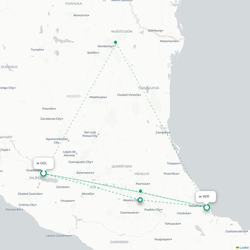 GDL - VER route map