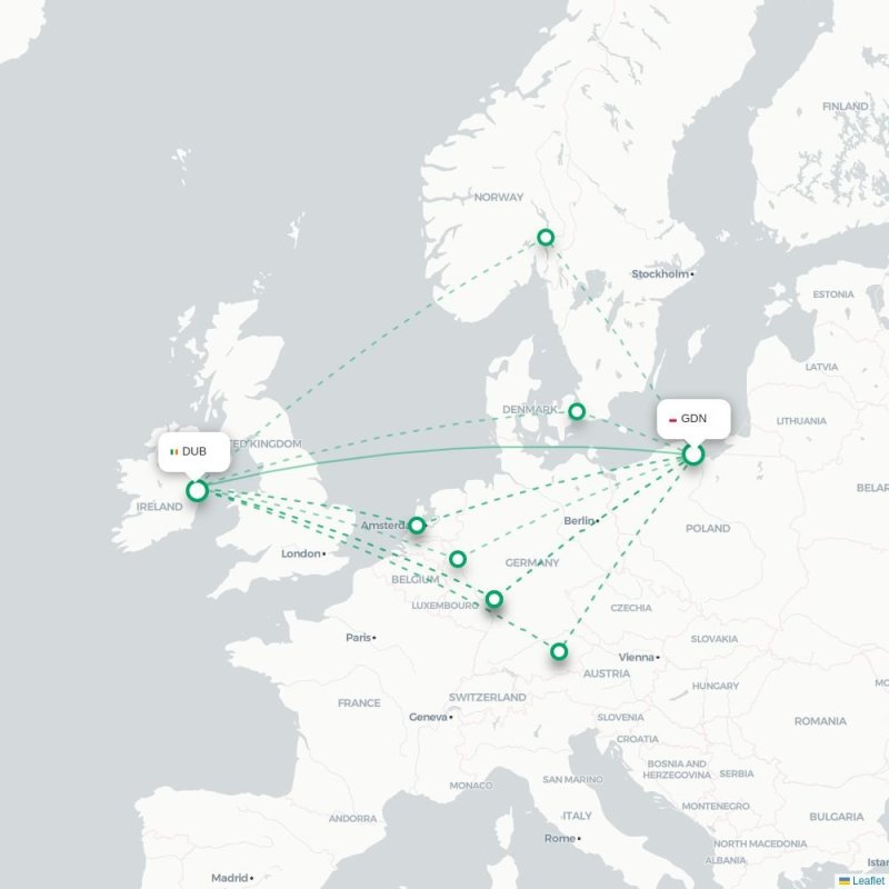 GDN - DUB route map
