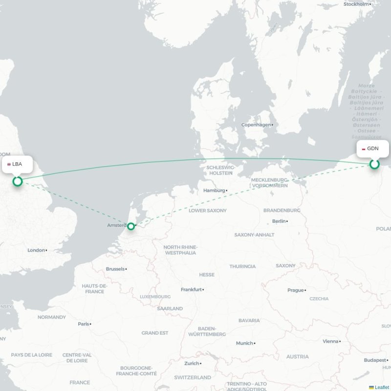 GDN - LBA route map