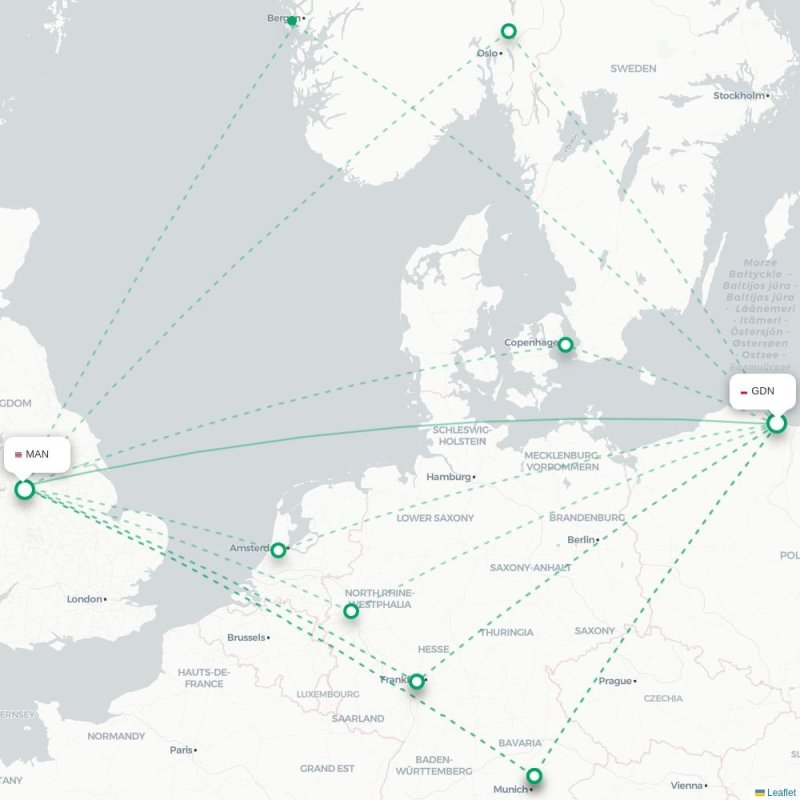 GDN - MAN route map