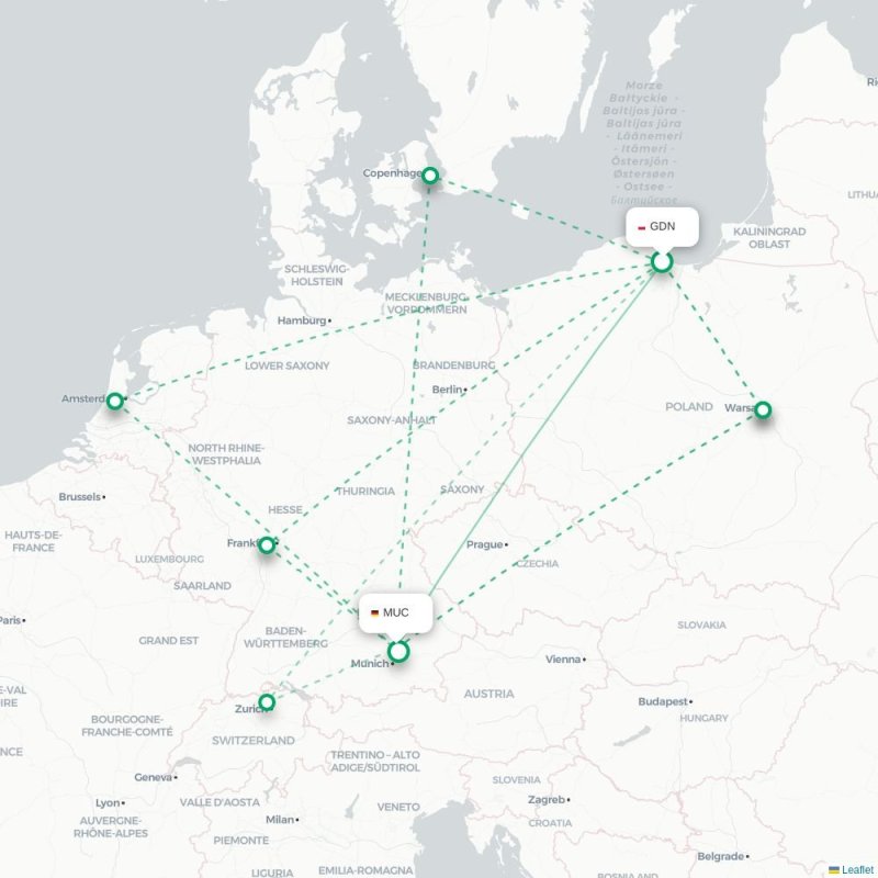 GDN - MUC route map
