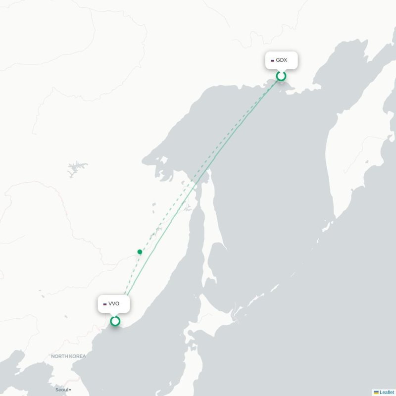 GDX - VVO route map
