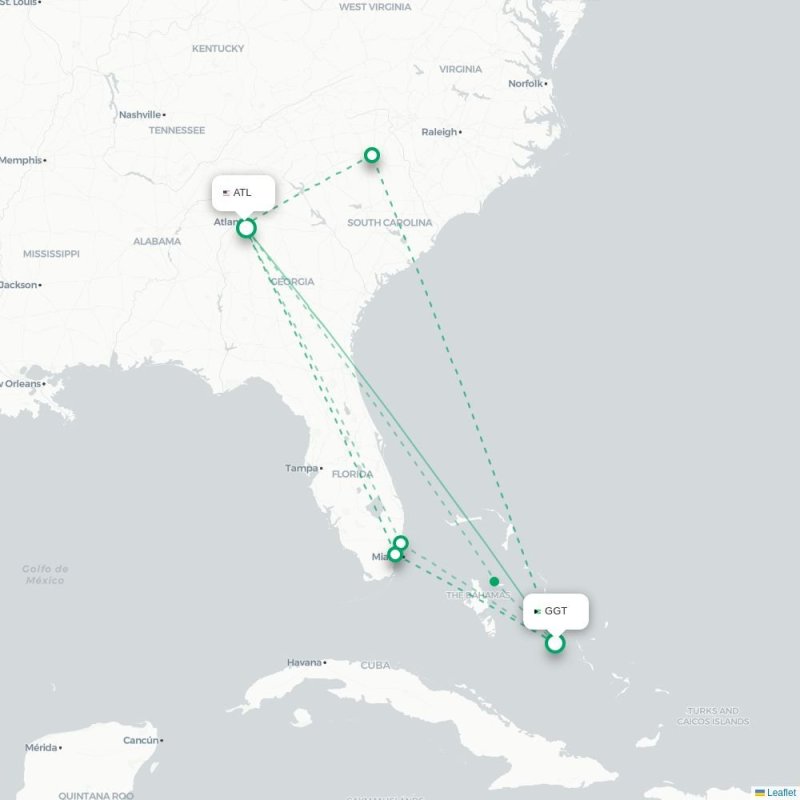 GGT - ATL route map