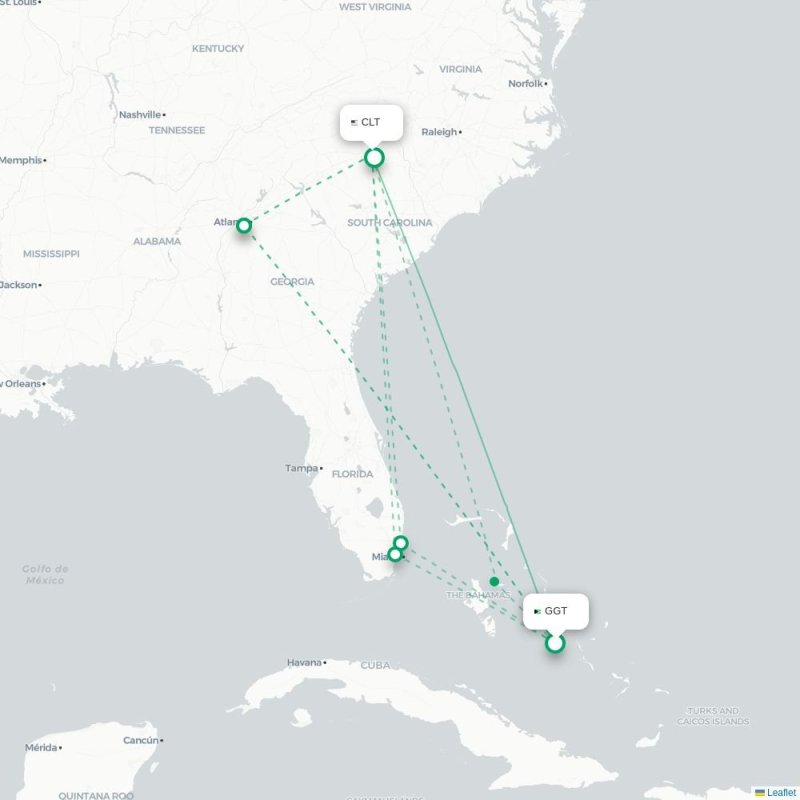 GGT - CLT route map