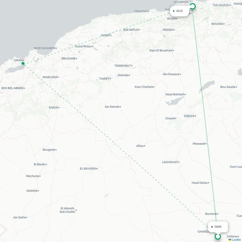 GHA - ALG route map