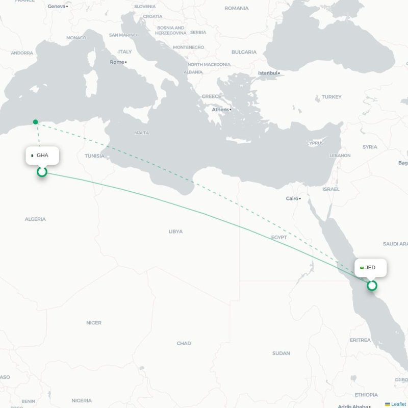 GHA - JED route map